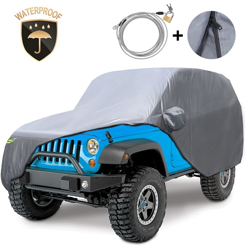 Housse Voiture Imperméable Wrangler 2 Portes | Bâche Anti-UV Tout Temps Pour CJ YJ TJ JK - Extérieur Intérieur Garage Hiver Été